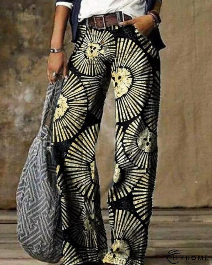 Floral Women's High Waist Straight Leg Wide Fashion Loose Jeans | IFYHOME