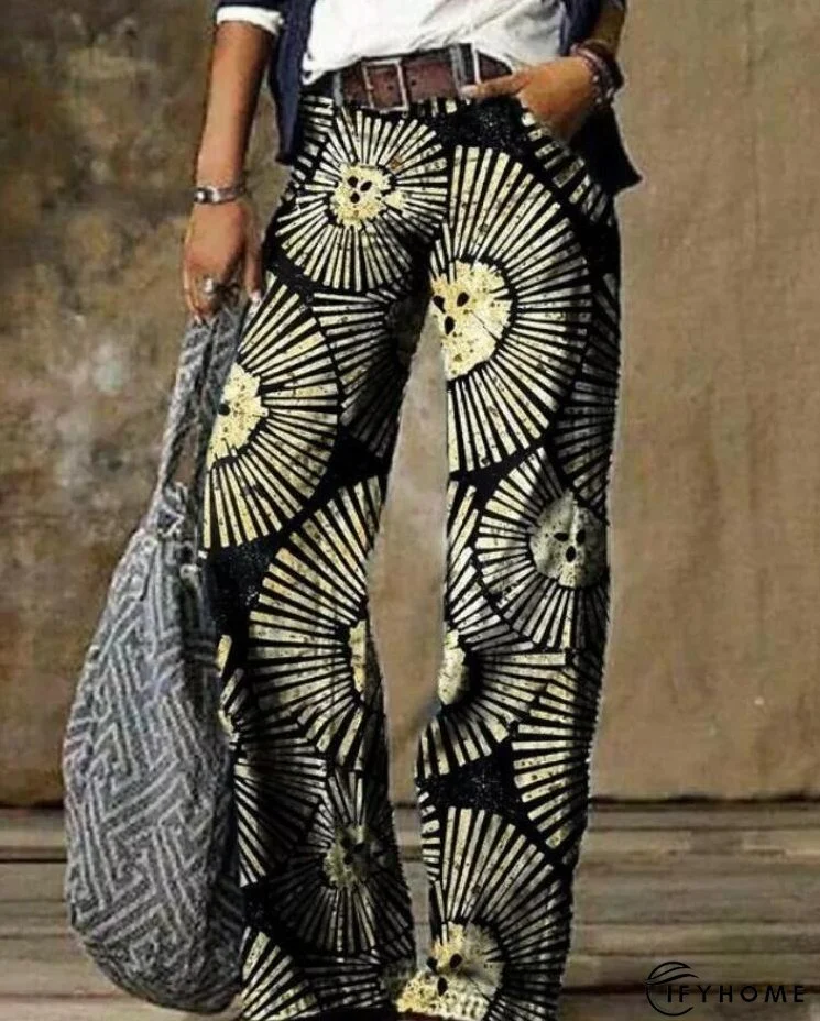 Floral Women's High Waist Straight Leg Wide Fashion Loose Jeans | IFYHOME