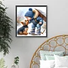 Diamond Painting-DIY Full Round Drill Boy Dog(40*40CM)