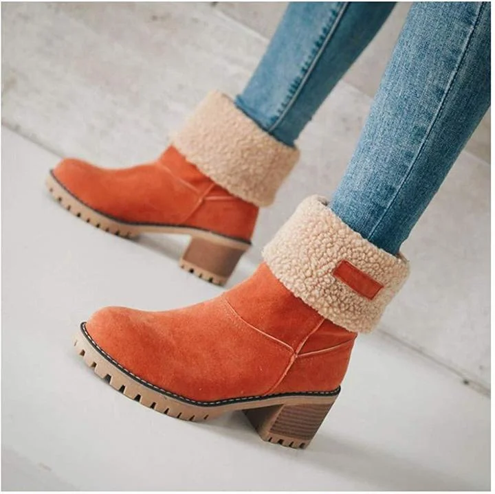 COSY Winter Premium Women Suede Snow Chunky Ankle Boots