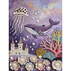 DIY Pearl Painting Shark Jellyfish for Home Wall Decor with Frame(40x30cm)