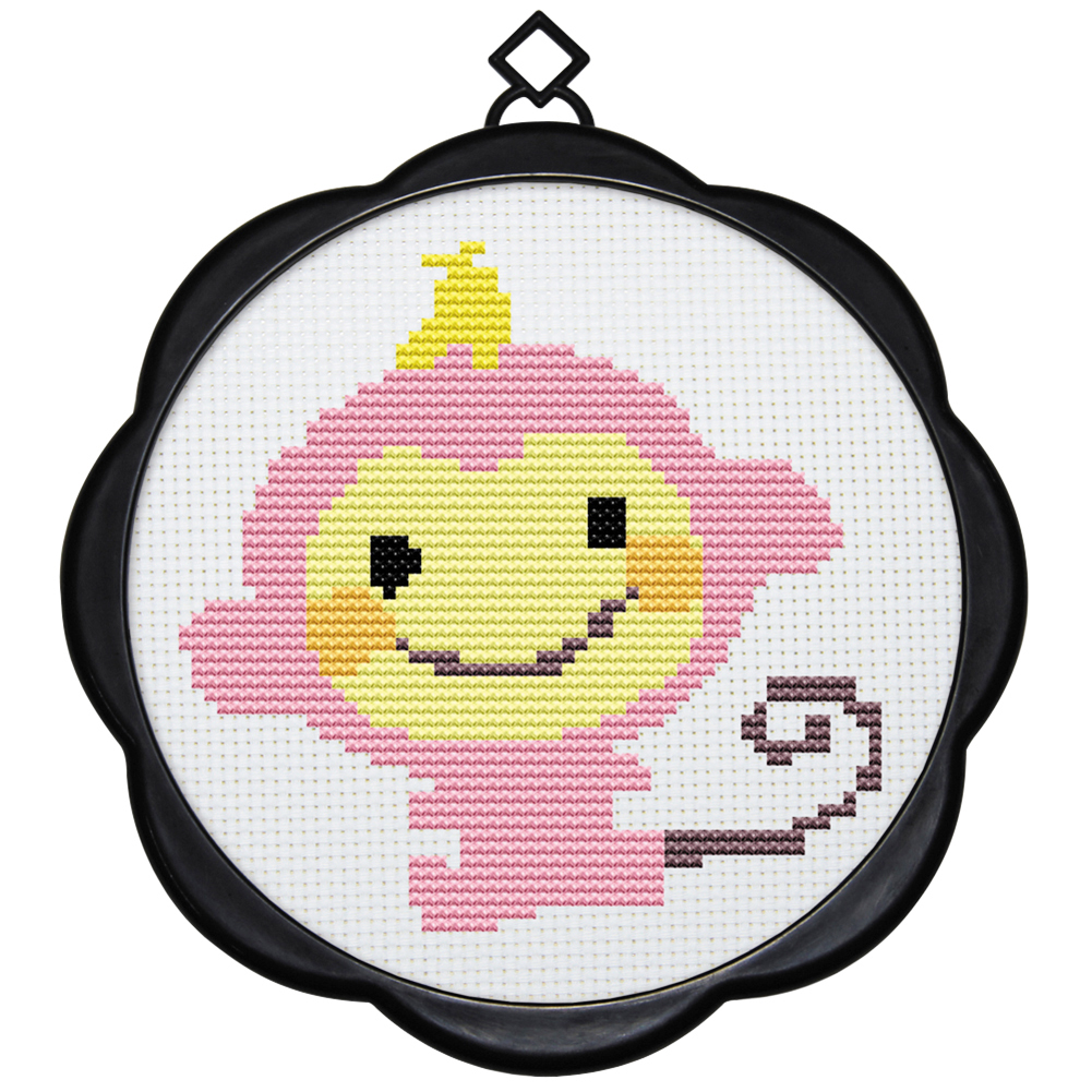 

Monkey - 11CT Stamped Cross Stitch - 17*17CM (With Frame), 501 Original