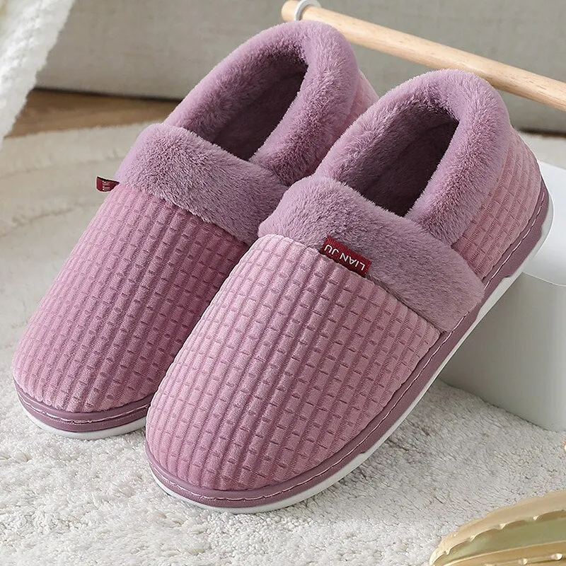 Winter slippers for men short plush indoor Male slippers Oversized 44-51 cotton Mens shoes home slippers comfortable