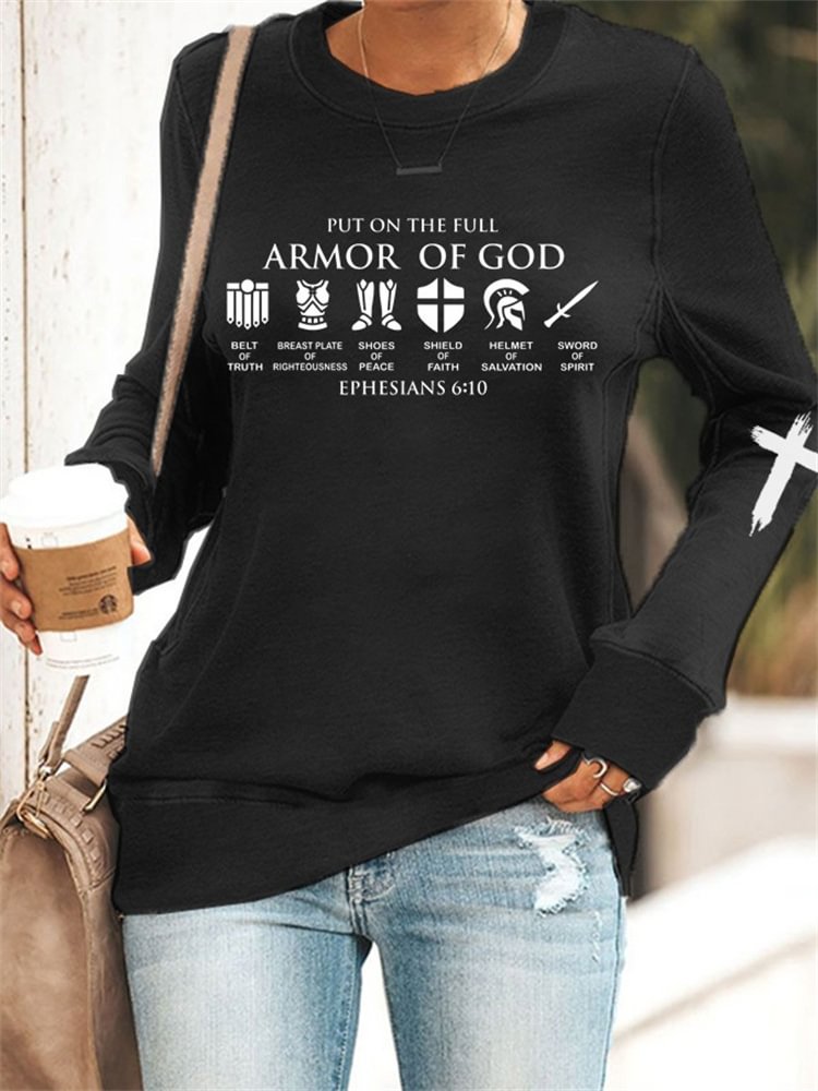 Armor of God Cross Graphic Sweatshirt