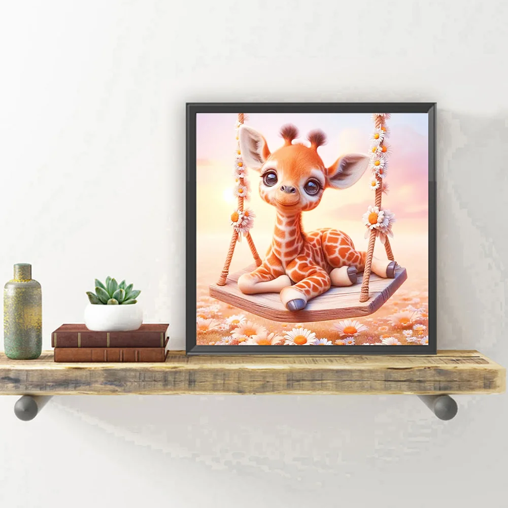 Diamond Painting - Full Round Drill - Giraffe(Canvas|30*30cm)