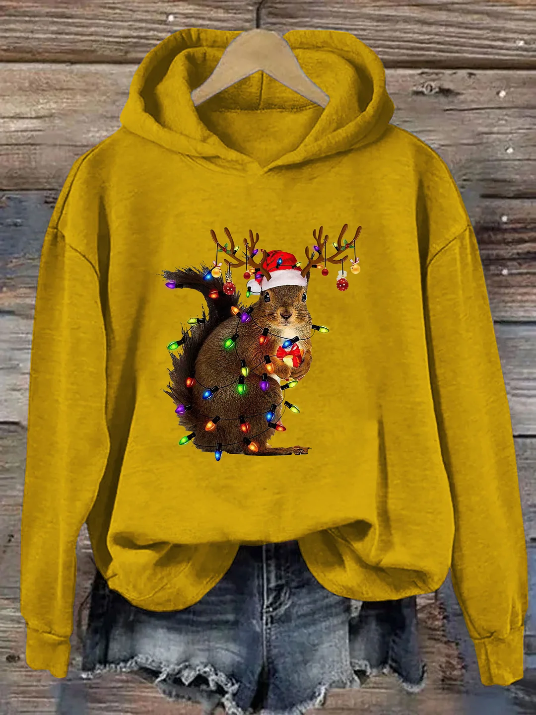 Squirrel Christmas Lights Hoodie
