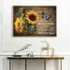 Sunflower Butterfly And Text - 11CT Stamped Cross Stitch - 50*40cm