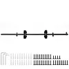 [US Local Warehouse] 20FT Sliding Library Ladder Hardware Kit Floor Roller with Brake Telescopic Top Hook Sliding Track Kit with Complete Hardware Set (No Ladder) Indoor Moving Track for Home Office Loft (Adjustable)