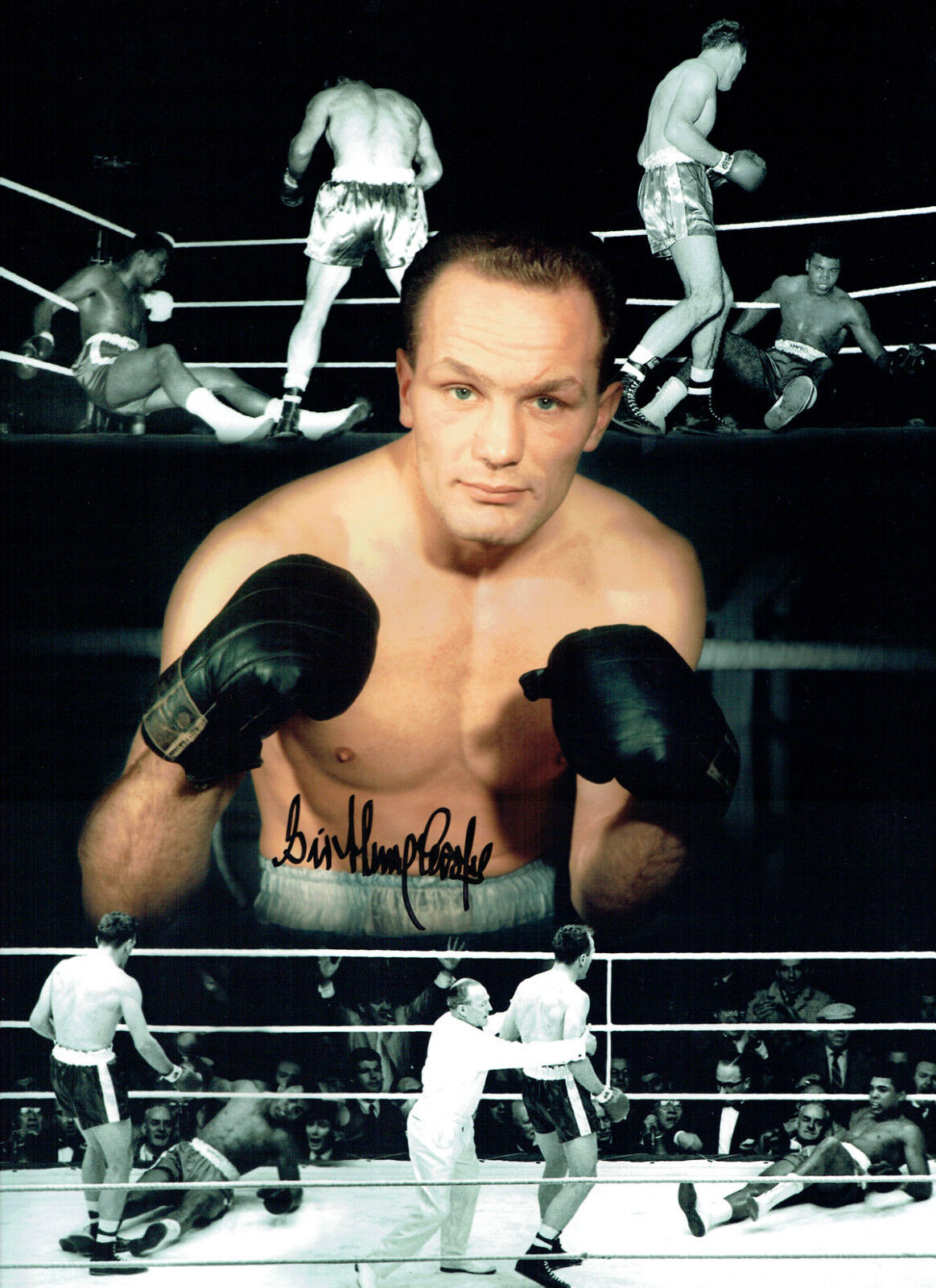 Sir Henry COOPER Signed Autograph Boxing Massive 16x12 Montage Photo Poster painting AFTAL COA