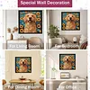Golden Dog with Sunflowers Partial Drill Diamond Painting Kit 30x30cm Special Shaped Diamonds DIY Craft for Adults Beginners Home Decor