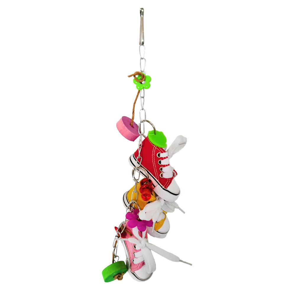 

Mini Flower Pacifier Canvas Shoes Sneakers Parrot Bird Toys Cage Decoration, 501 Original