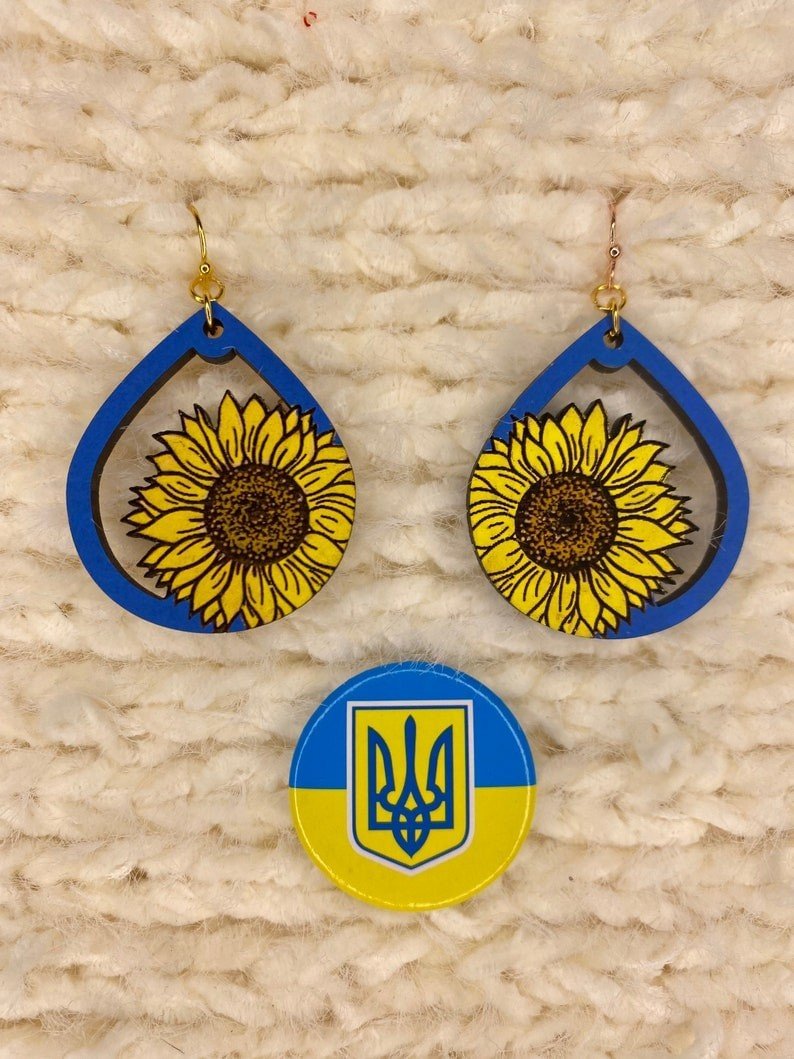 I Stand With Casual Sunflower National Flower Earrings