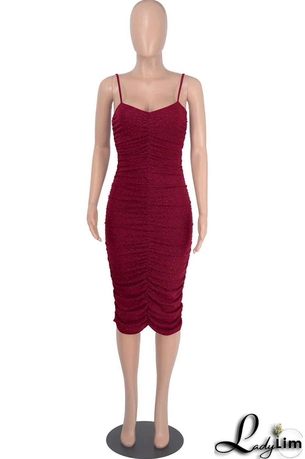 Purple Sexy Solid Split Joint Fold Spaghetti Strap One Step Skirt Dresses