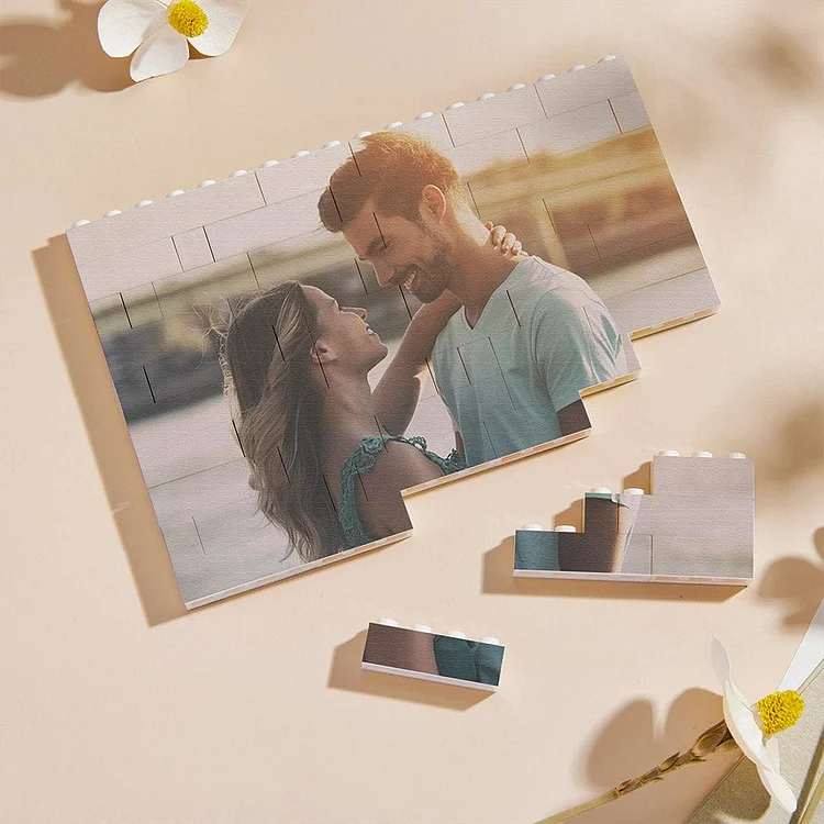 Personalised Building Brick Custom Photo Block Square Shape Birthday Gift