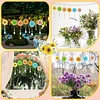 6Pcs Flowers DIY Diamond Painting Wind Chimes Crystal Window Suncatcher Craft Set Birthday Gifts Home Garden Decor