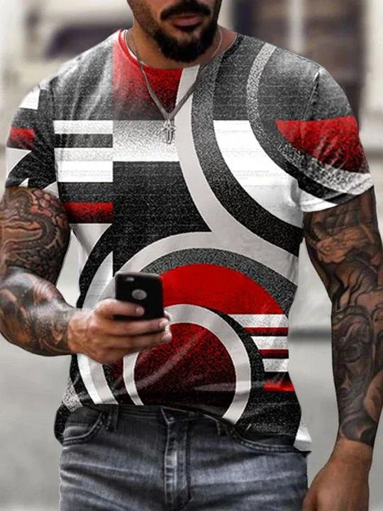 Guy Print Casual T-Shirt-08