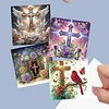 6pcs Diamond Painting Cross Greeting Card Set with Envelope Daily Wishing Cards for Birthdays Thanksgiving & Special Occasion