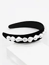 Cropped White Pearl Hair Band Headwear