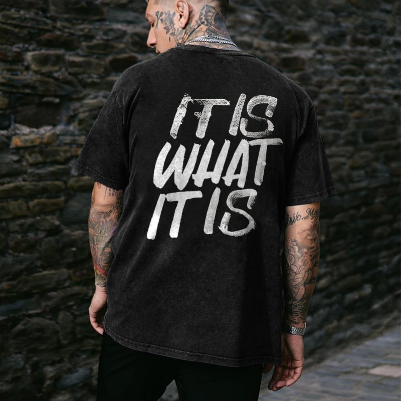 It Is What It Is Alphabet Printed T-shirt -  UPRANDY