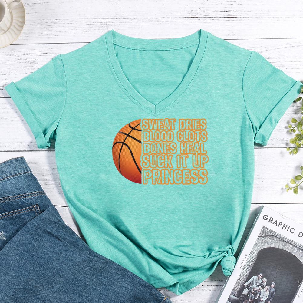 Basketball Ain't For Wimps Fitted V-neck T Shirt-Guru-buzz