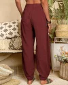 Long Elastic Loose Casual Trousers Harem Pants Pockets Wide Leg Pants