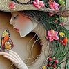 Diamond Painting -DIY Round Drill Straw Hat Girl(40x40cm)