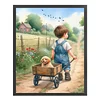 Boy Golden Retriever-11CT Stamped Cross Stitch 40*50cm/15.75*19.69in tapestrymarket