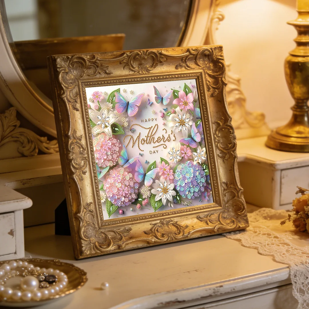 Diamond Painting - Partial Special Shaped Drill - Butterfly Mothers Day(Canvas|30x30cm)