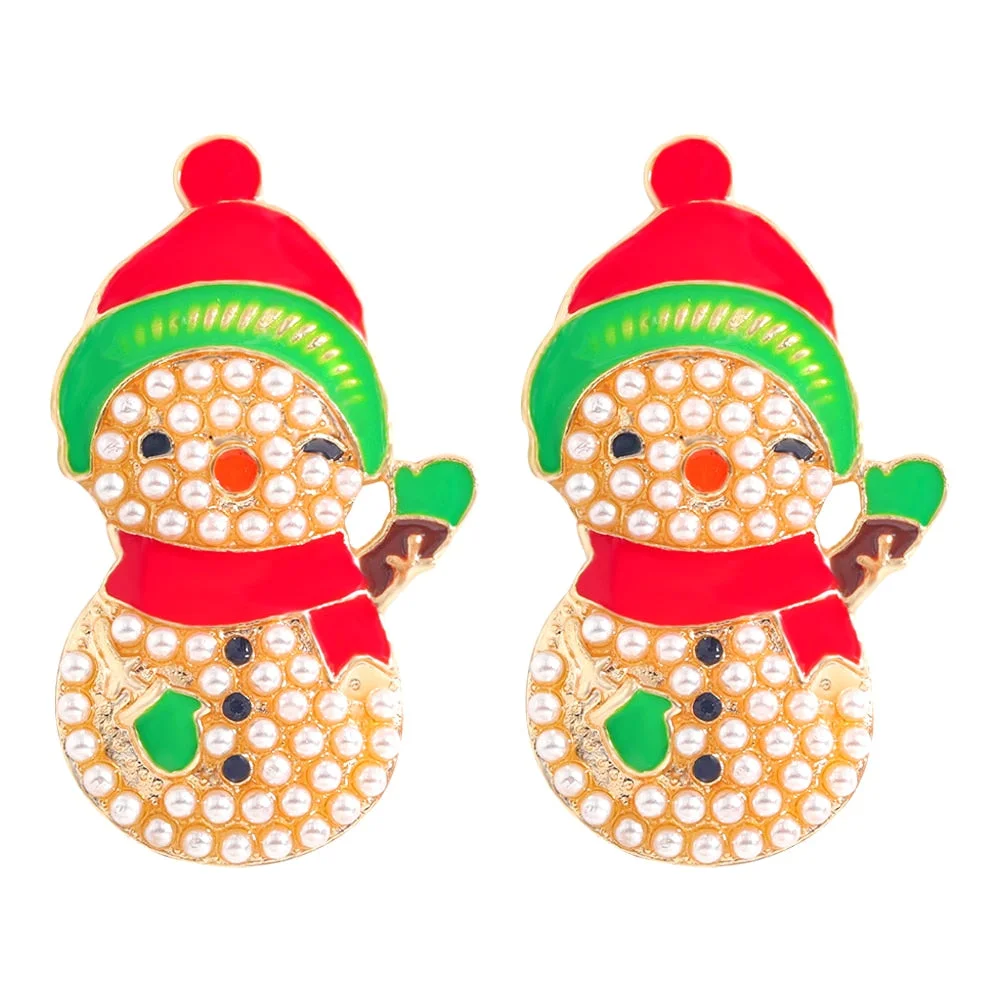 Dvacaman Sparkle Christmas Tree Candy Cane Gingerbread House Christmas Cactus Snowman Santa Drop Earrings For Women Cute Jewelry