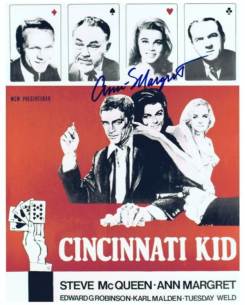 ANN-MARGRET signed THE CINCINNATI KID 8x10 w/ coa STEVE McQUEEN POKER MINIPOSTER