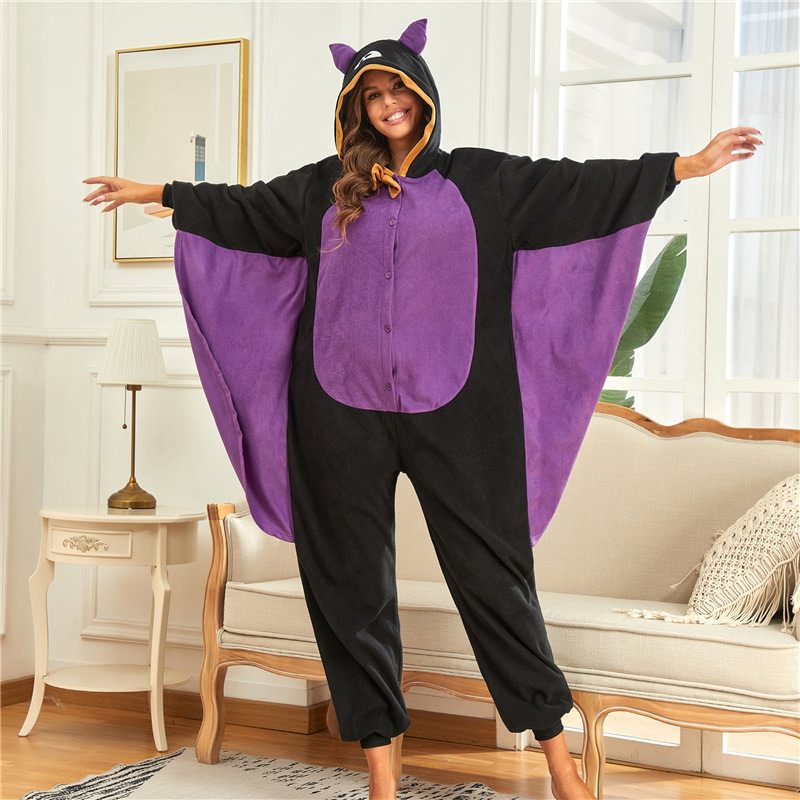 Halloween Bat Costume One-piece Pajamas Costume Hooded Kigurumi Carnival Costume Novameme