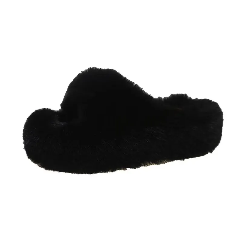 Breakj Breakj Tide Slew Soft 7Cm External Wear Hairy Slippers Women Flat-Bottom One-Word Drag Autumn New Thick