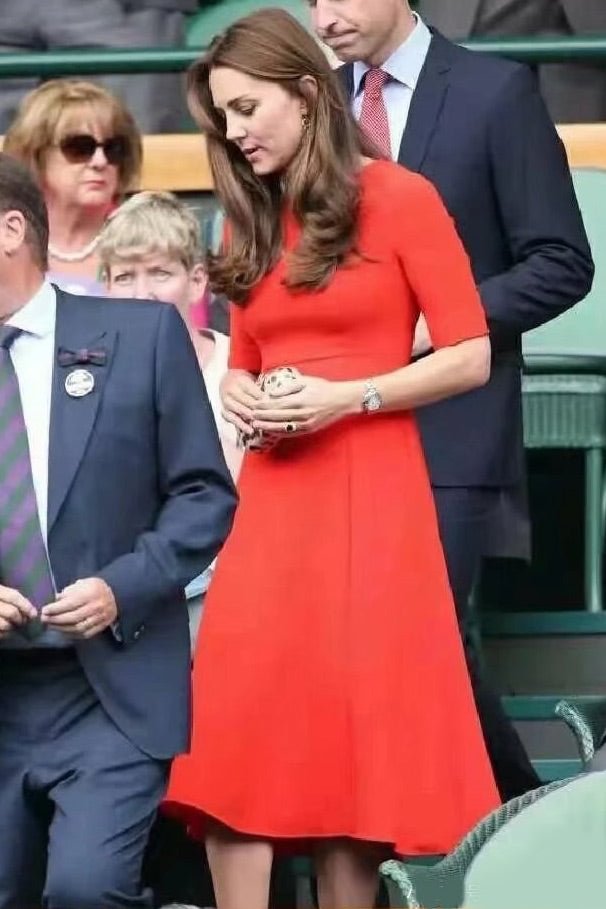 Kate Middleton Orange Red A-Line Dress - Shop Trendy Women's Clothing | LoverChic