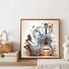 Fleur papillon-plein diamant rond peinture-30 * 30cm