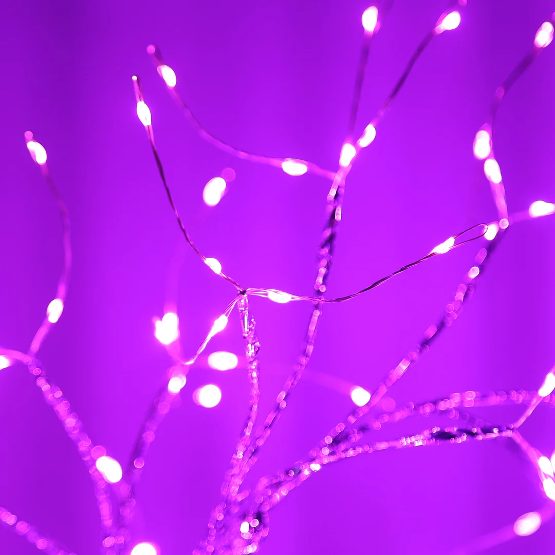 20 inch Tabletop Bonsai Tree Light, 108 LED Copper Wire Lamp (Pink)