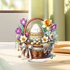 (US Only)2D Flat Easter Basket Egg DIY Desktop Diamond Art Kits Acrylic Diamond Art Decor