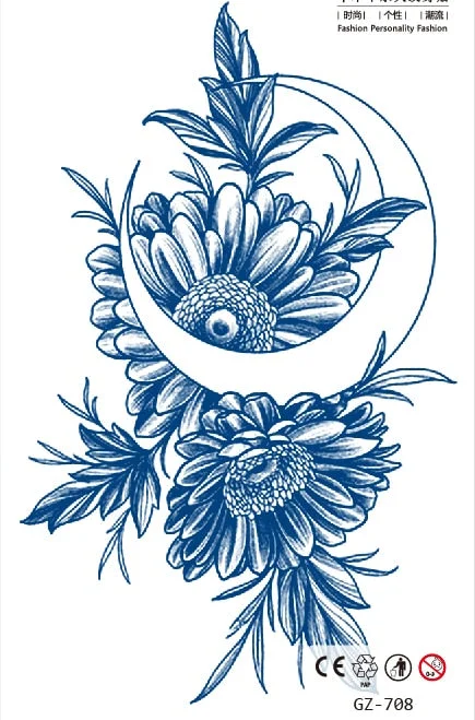 Temporary Tattoo Sticker Skull Wing Flower Cross Juice Ink Lasting Girl Women Chest Neck Hand Finger Fake Small Tatoo Hot Sale