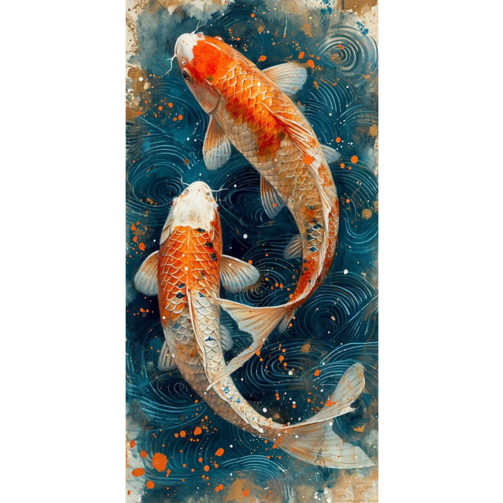 Koi-Paint by Numbers-16"x32"/40x80cm