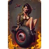 Pin up girl - Panneaux en &eacute;tain m&eacute;tallique(30*40cm)