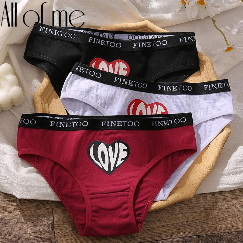 Front Heart Pattern Panties Women Cotton Underwear Sexy Briefs Panties Female Underpants Intimates Lingerie Ladies Cotton Pantys