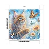 Framed Diamond Painting - Special Shaped - Cat and Butterflies (25x25cm)