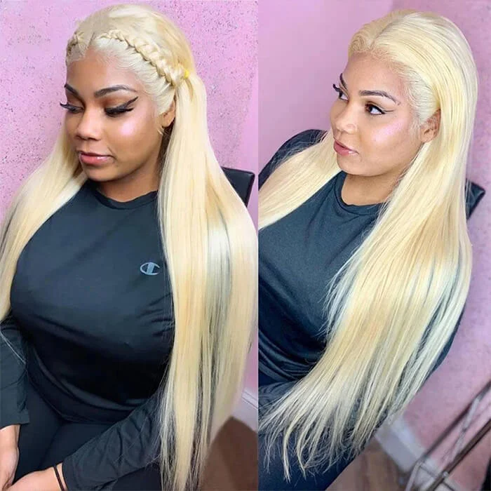 613 Blonde Straight 13X4 13X6 HD Lace Frontal Wigs 200% Density