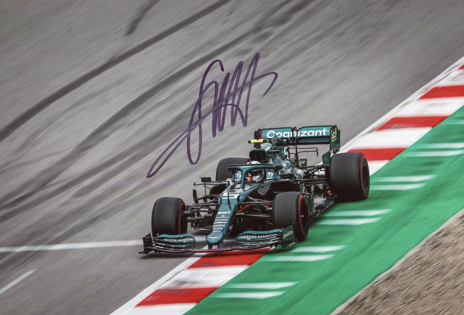 FORMULA ONE Sebastian Vettel ASTON MARTIN 2021 autograph, In-Person signed Photo Poster painting