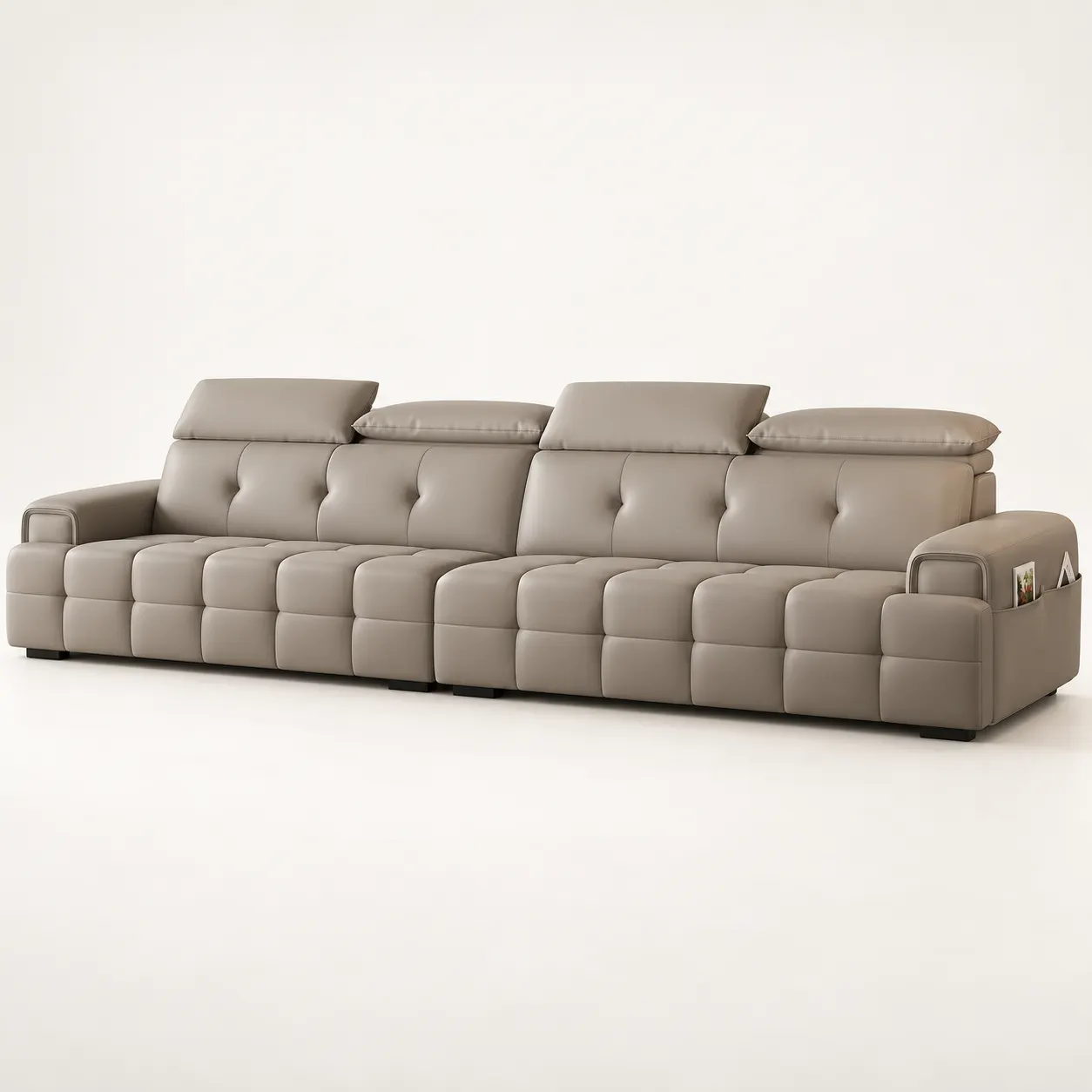 821 High-Back Sofa - Taupe - White studio product view