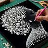 Framed Gracelady - Pearls Painting Kit for Creativity DIY Pearl Dot Crafts for Gift Home Wall Decor 30*30CM Pearl Art Painting