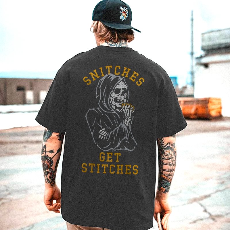 Snitches Get Stitches Men's T-shirt -  