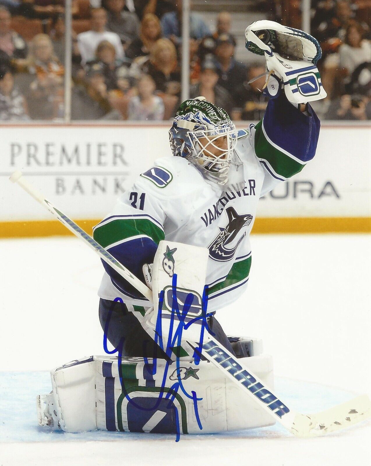 EDDIE LACK SIGNED VANCOUVER CANUCKS 8x10 Photo Poster painting #4 with PROOF & COA