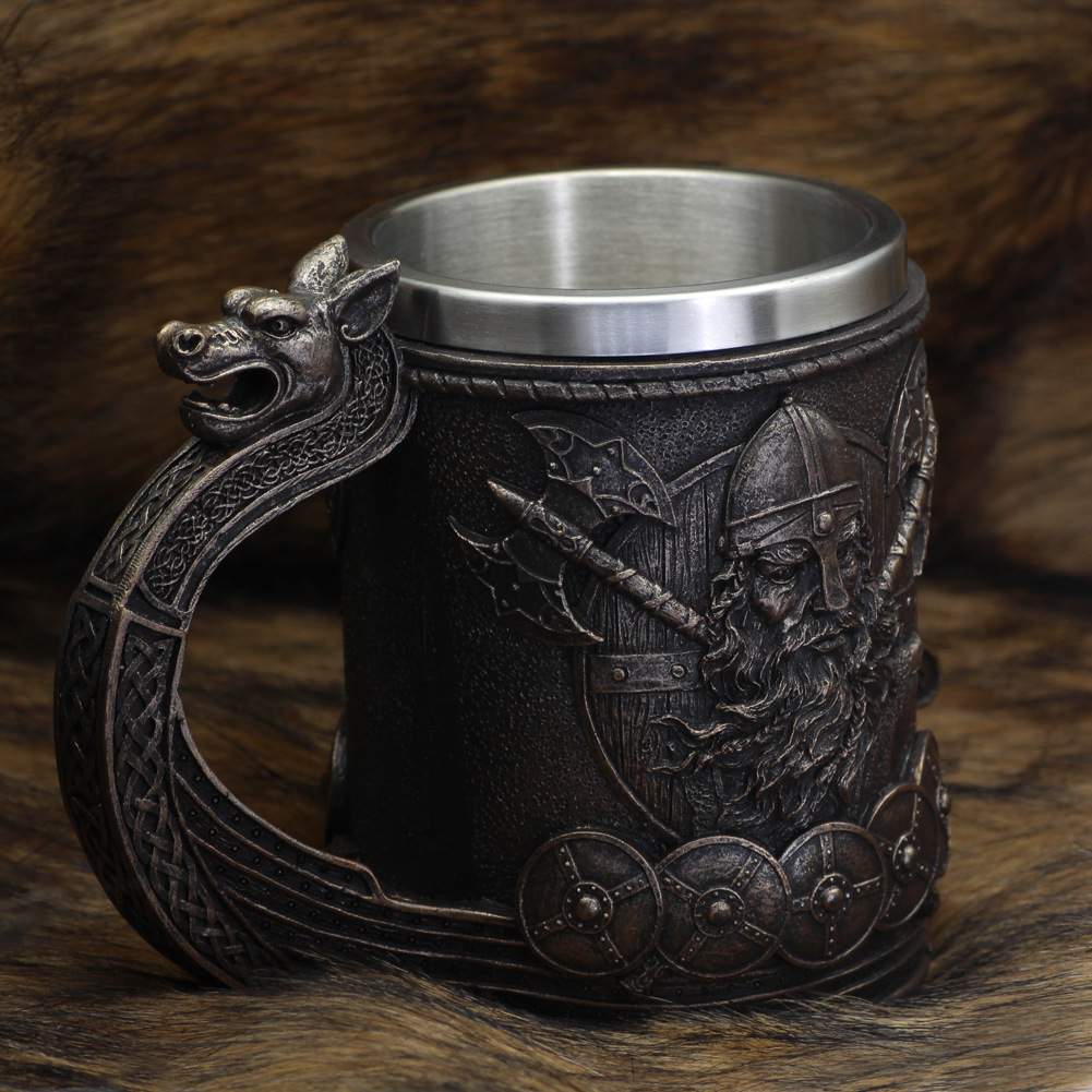 Viking Pirate Dragon Head Stainless Steel Mug