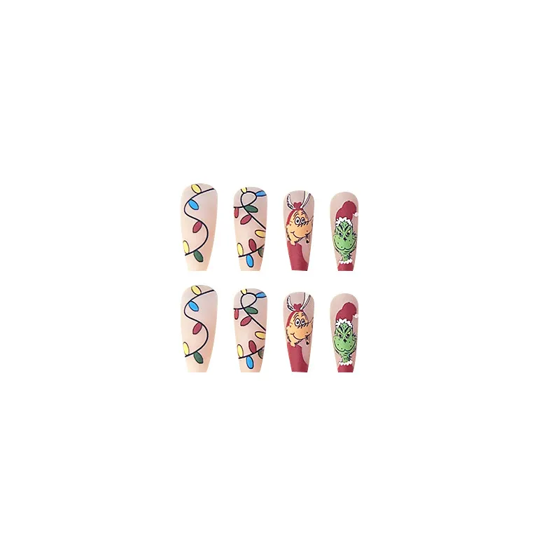 Churchf Churchf Red And Green Lights Christmas French Wear Armour Pure Ice Texture Line Beauty Armour 24 Pieces Box