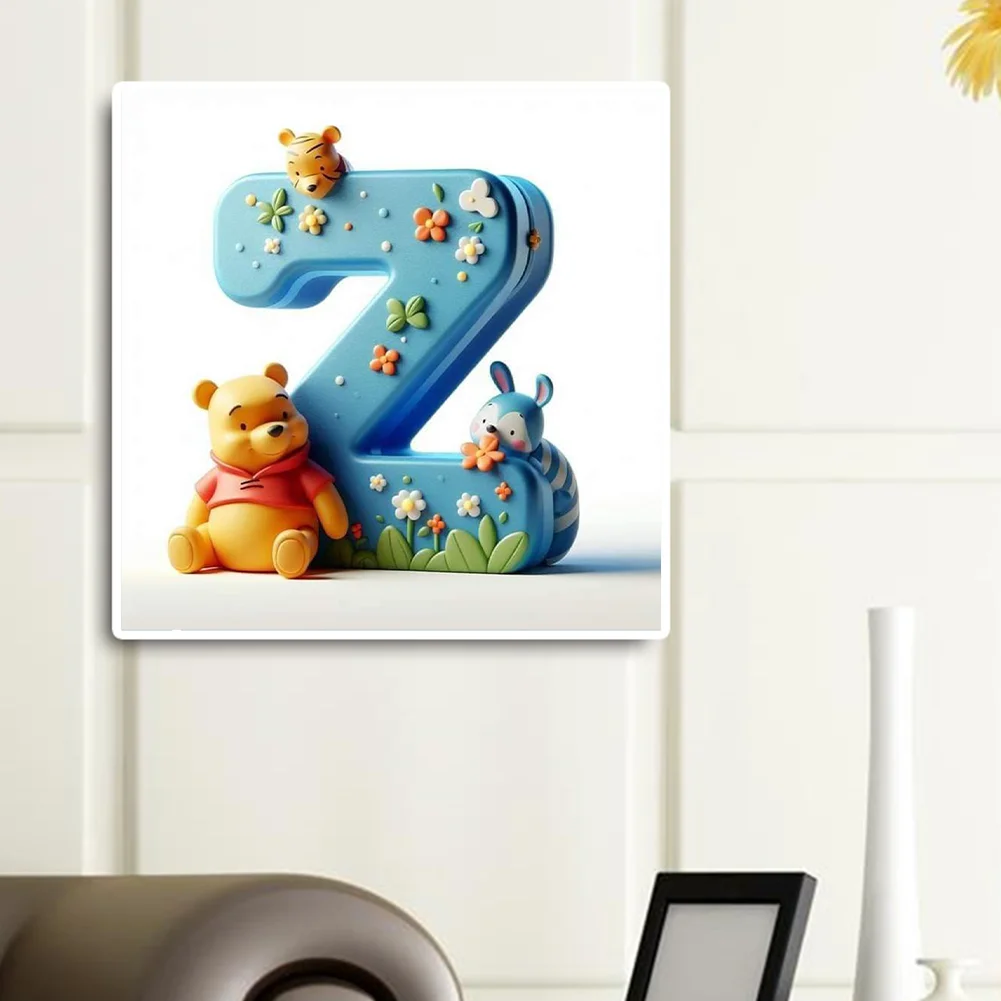 Full Round Diamond Painting 30*30cm - Winnie The Pooh'S 26 Letters Z